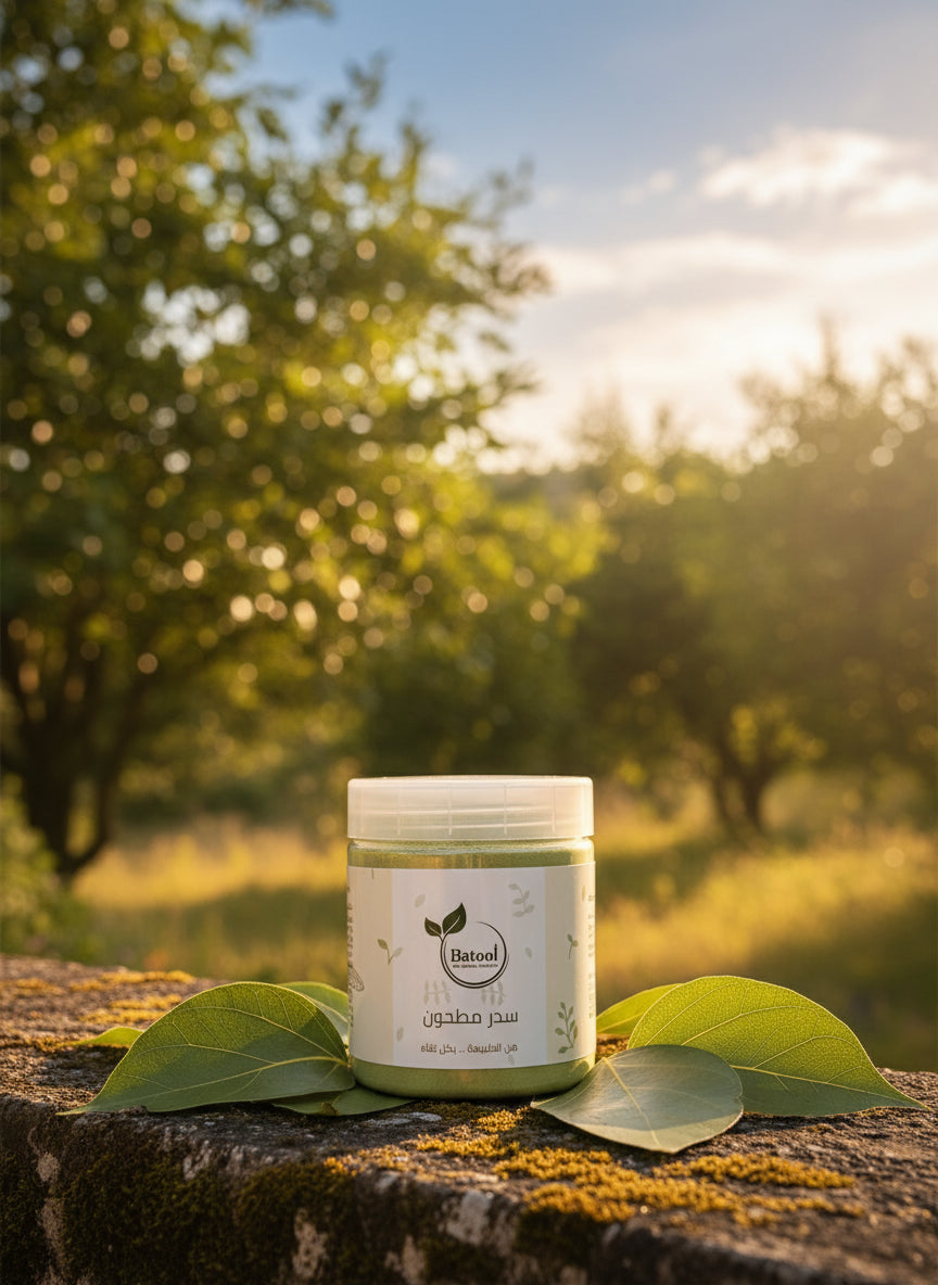 أوراق السدر الطبيعية المجففة والنقية من بتول ناتشرالز، المصدر الأساسي لـ مسحوق السدر المطحون الفعال لتكثيف الشعر وعلاج القشرة.